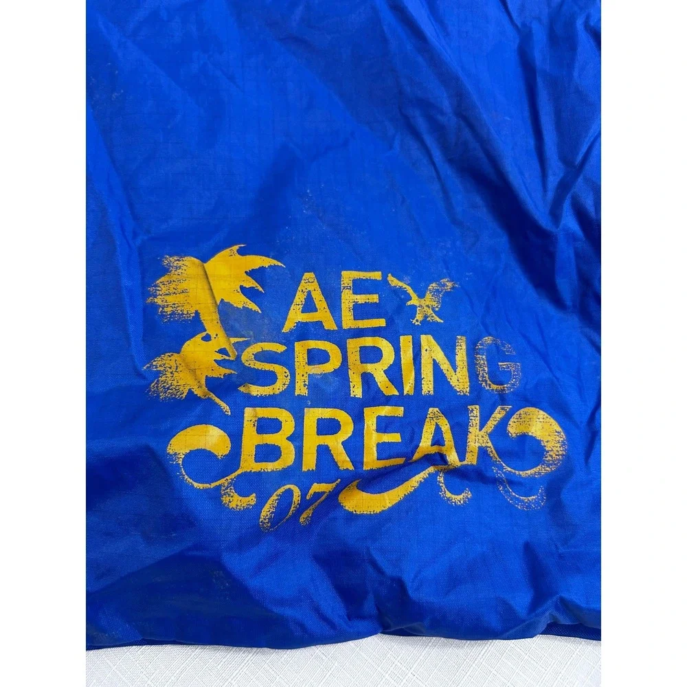 American Eagle Drawstring Bag OS Blue Spring Break 07 Vintage Mens